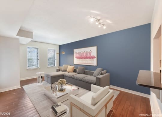 Beautifully Designed Living Room at The Saratoga Apartments, Washington, DC, 20008